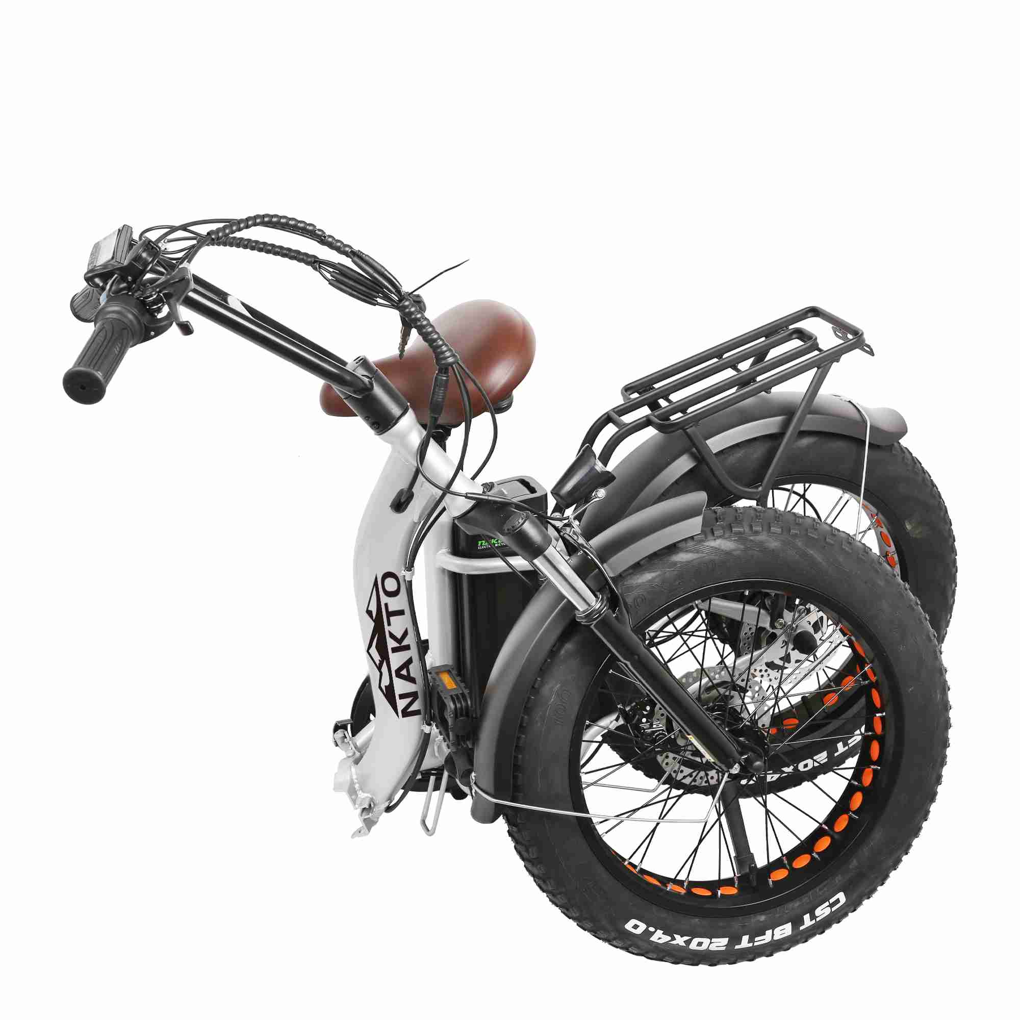 Nakto Folding Ox Fat Tire Electric Bike - Top Speed 19mph