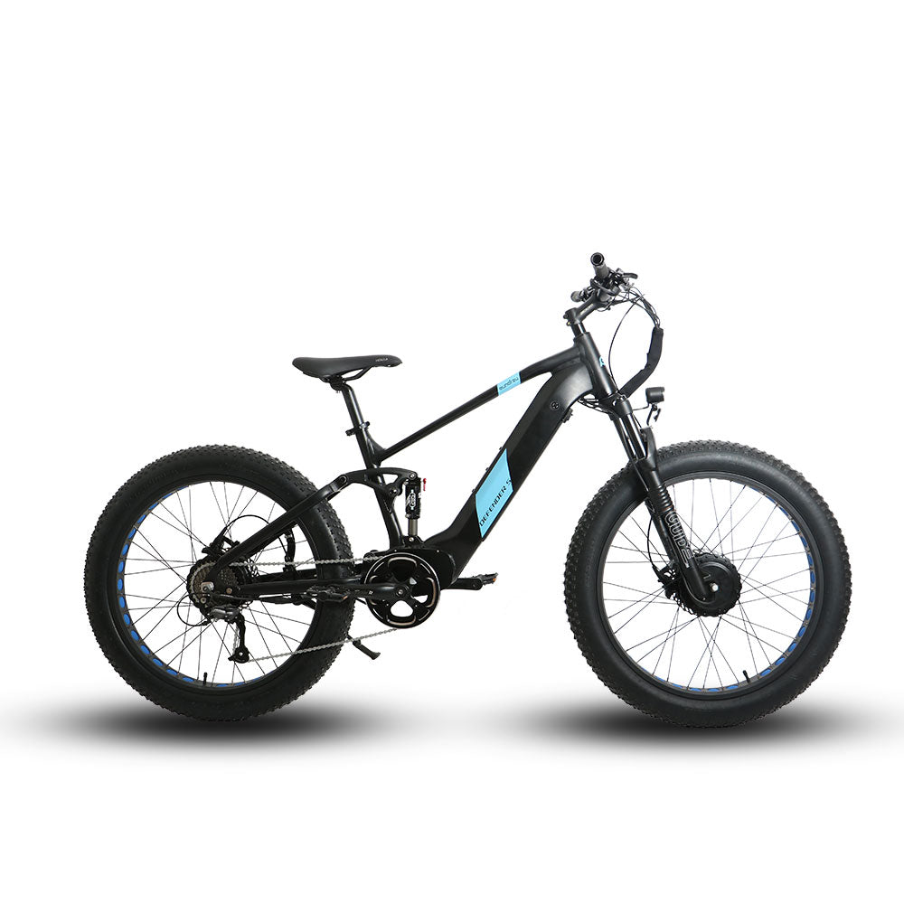 Eunorau Defender-S AWD Fat Tire Dual Suspension Electric Mountain Bike