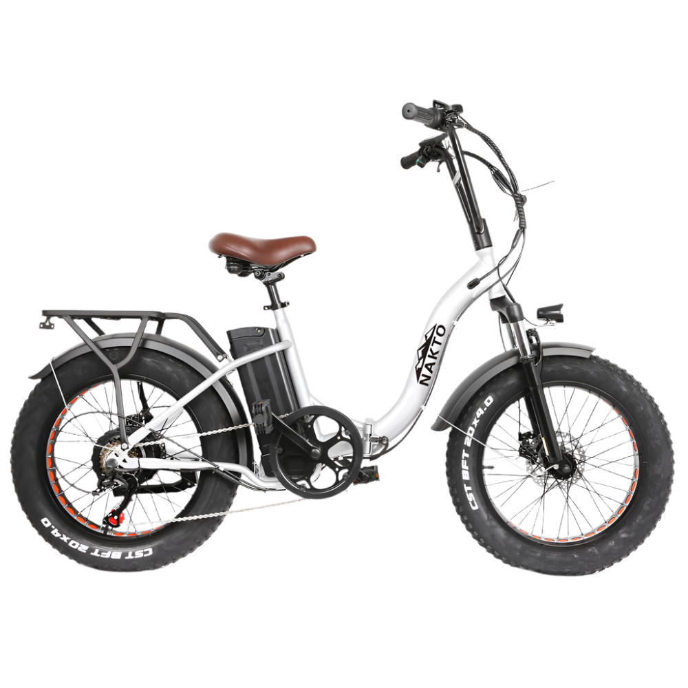 Nakto Folding Ox Fat Tire Electric Bike - Top Speed 19mph