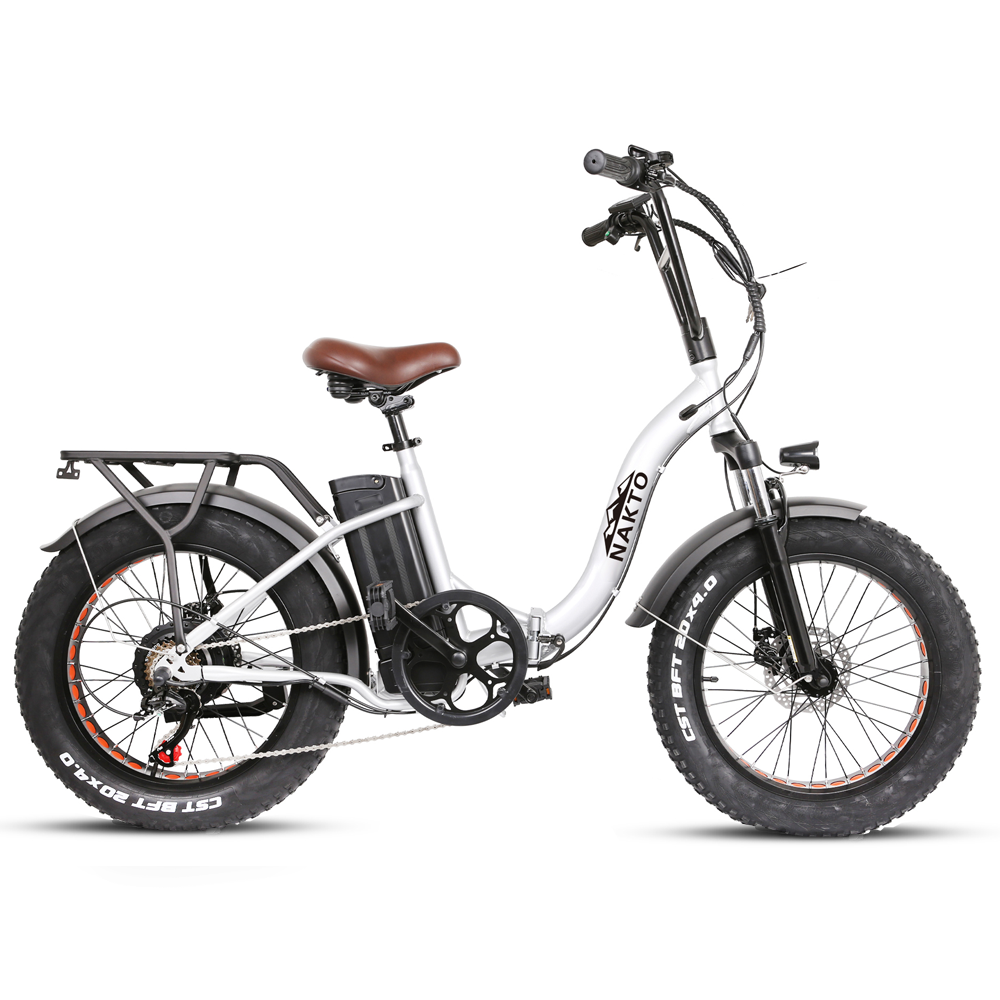 Nakto Folding Ox Fat Tire Electric Bike - Top Speed 19mph