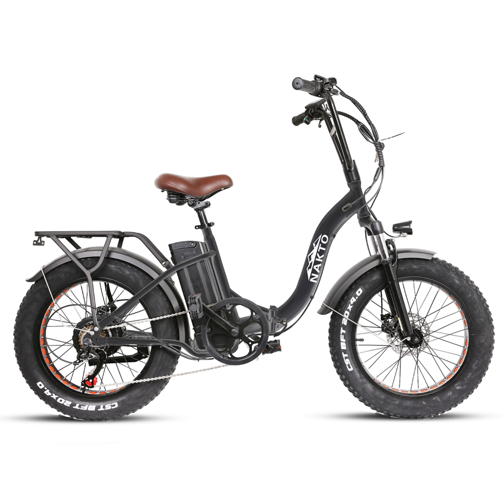 Nakto Folding Ox Fat Tire Electric Bike - Top Speed 19mph